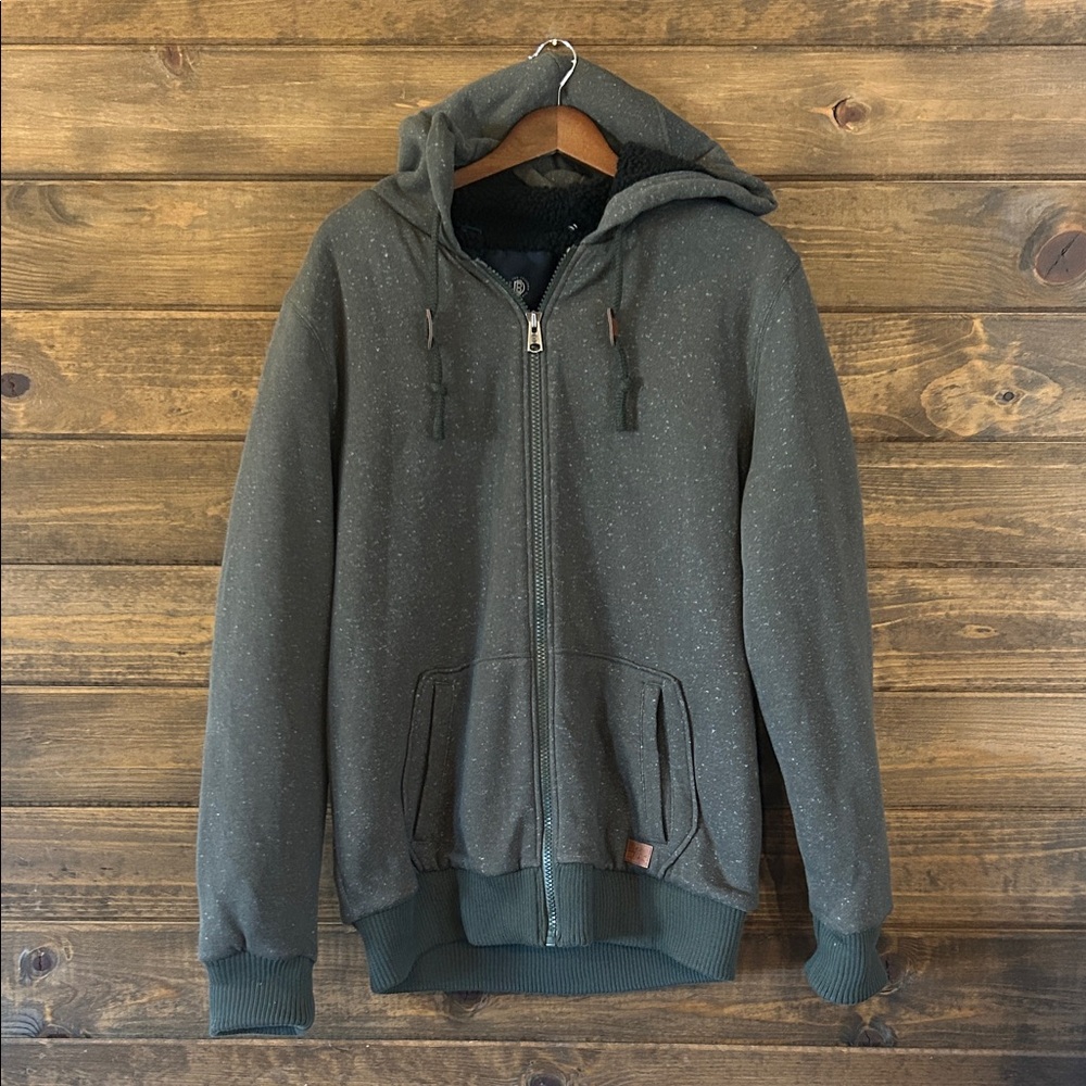 Buffalo David Bitton Men's Green Zip-Up Hoodie